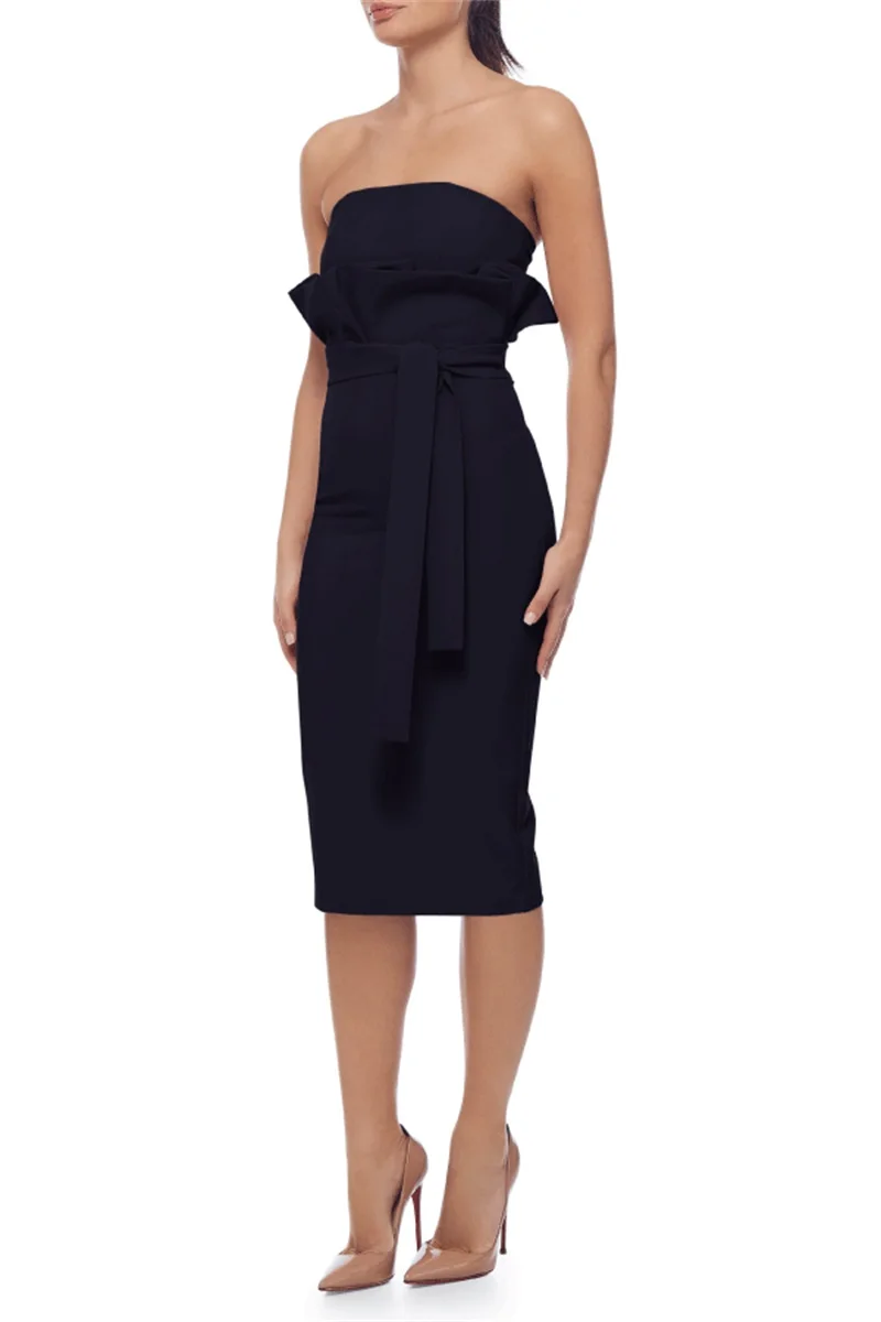 Элегантное женское Бандажное платье без бретелек сексуальные вечерние