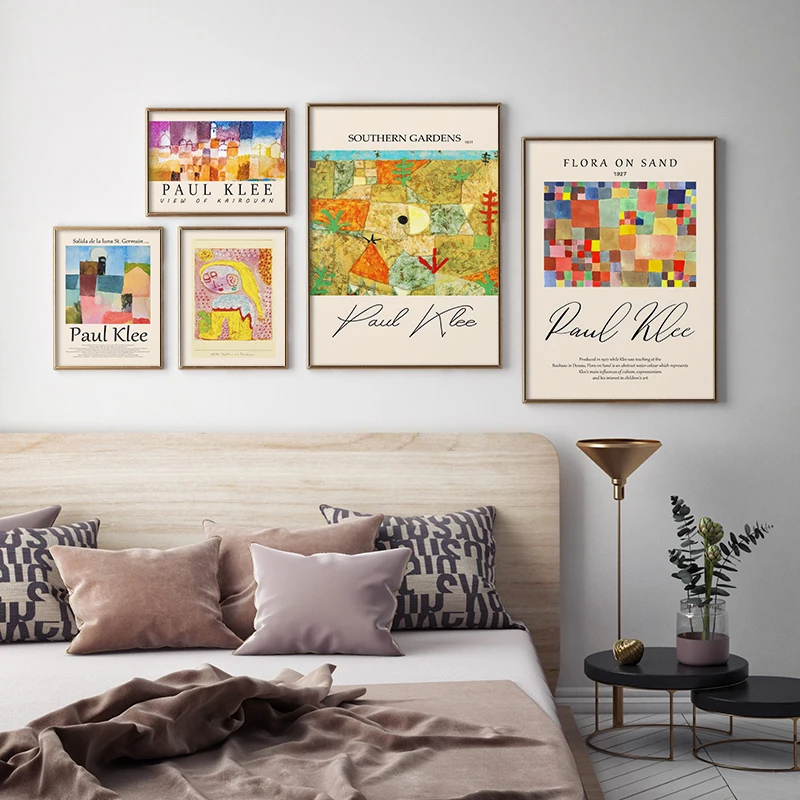 

Paul Klee Abstract Exhibition Poster Canvas Oil Painting Classic Artwork Print Wall Art Picture for Gallery Kids Room Home Decor