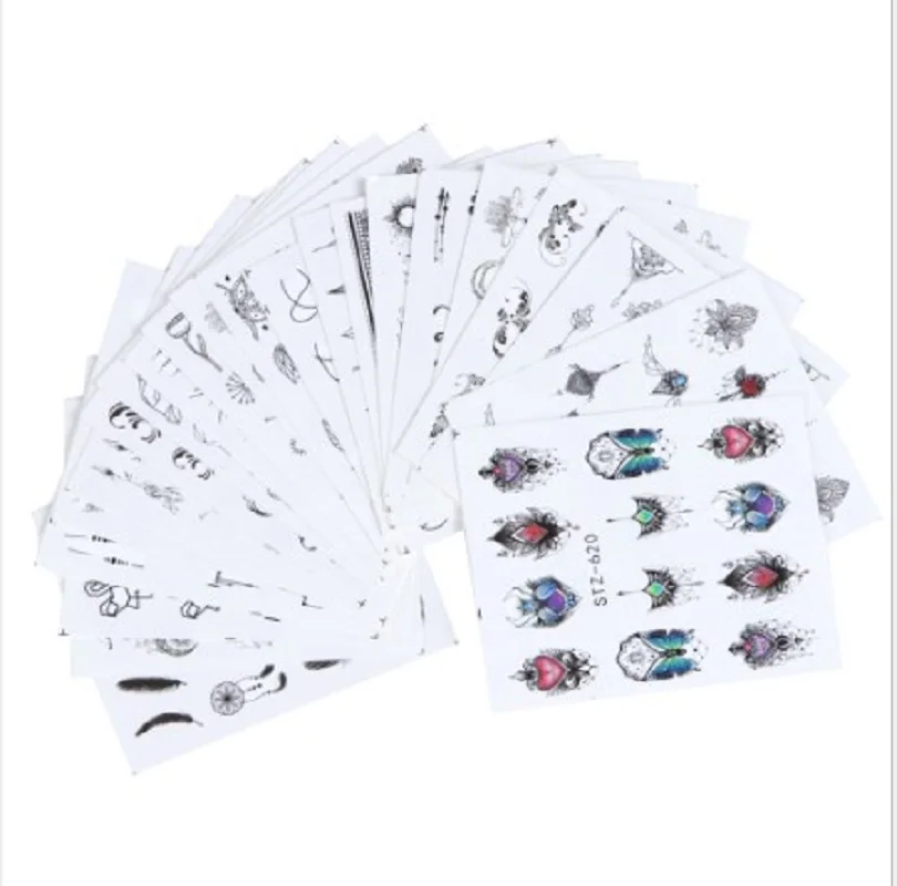 24 шт. акварельные цветочные наклейки для ногтей фламинго морская лошадь красивый