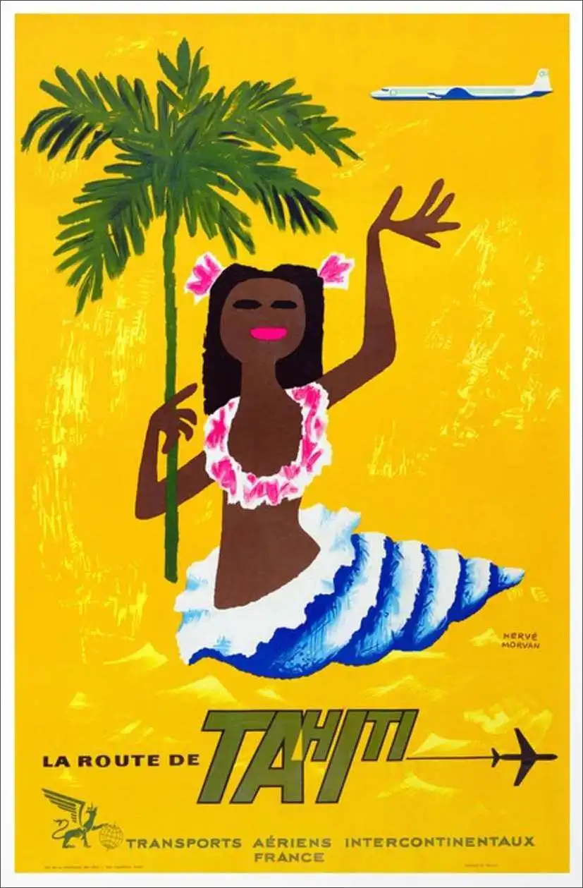 Винтажная Картина на холсте праздничный поп арт Таити винтажные настенные