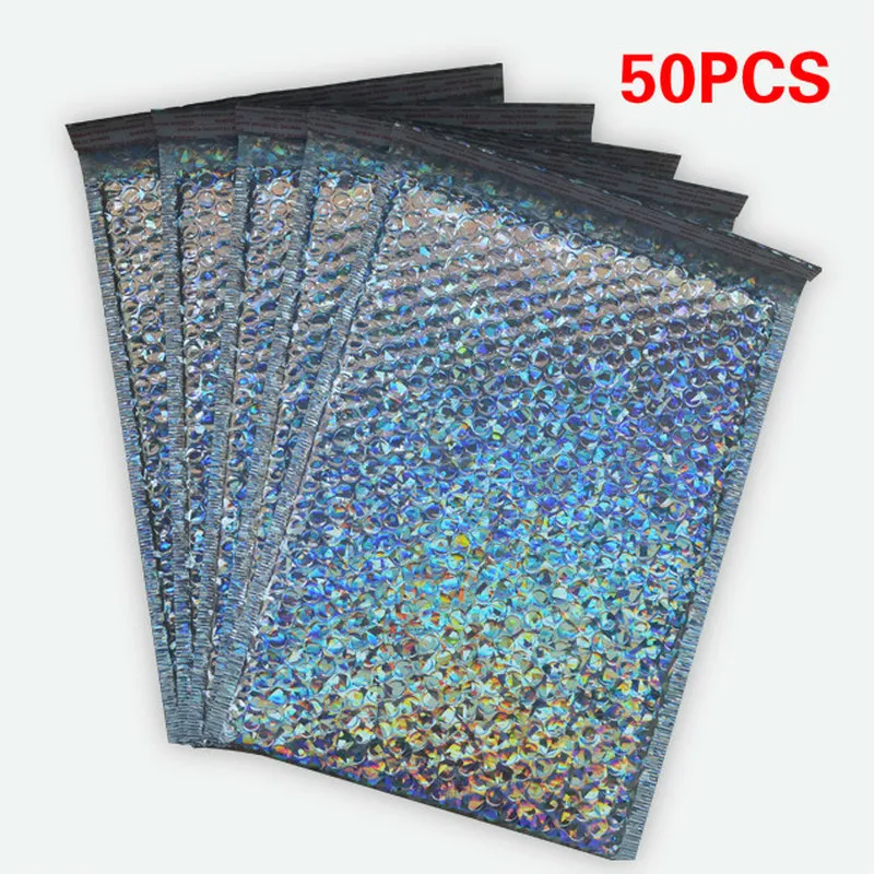 

15*18 Laser Bubble Buffer Self Adhesive Seal Bags PE Waterproof Plastic Cellophane Bags Gifts Bag Candy Pouch Jewelry Packaging