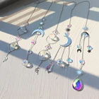 Хрустальный подвесной светильник в виде Ловец Солнца, металлическая люстра в форме радуги с хрустальным шариком, призма для дома и сада