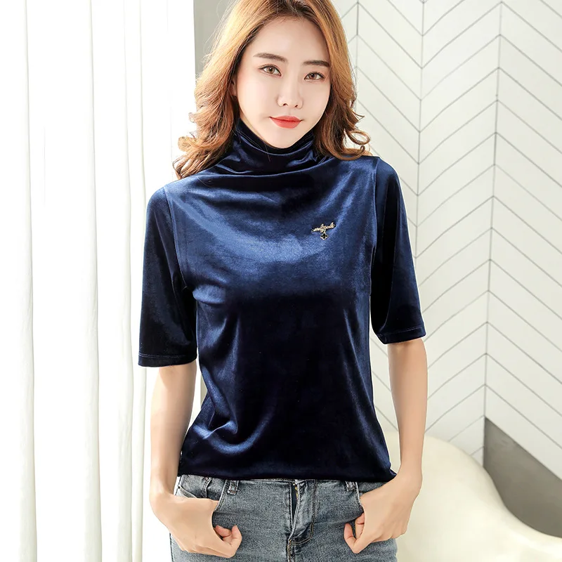 Blusas Mujer De Moda 2020 женская одежда летние блузки рубашка с высоким воротником