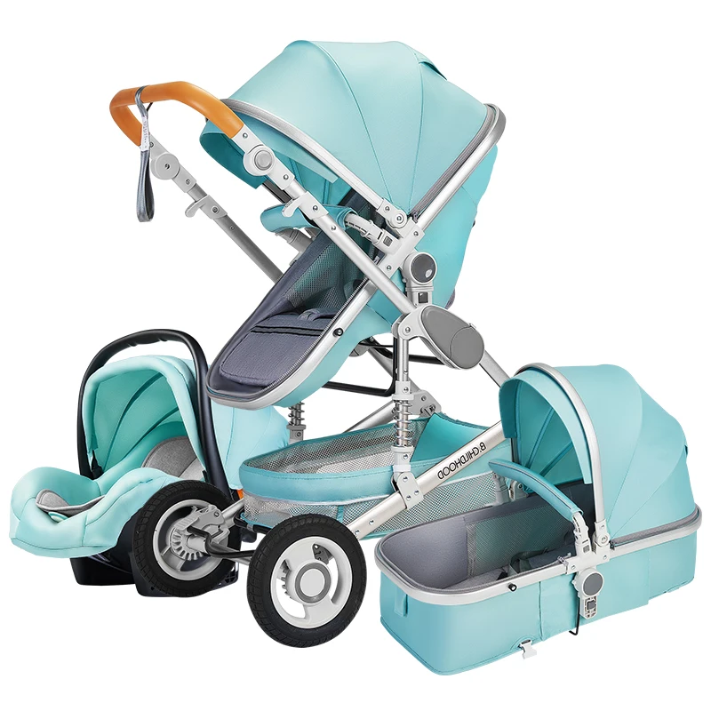 2020 Multifunctional Baby Stroller 3 In 1 High Landscape Stroller Folding Carriage Gold Baby Stroller Newborn Stroller images - 6