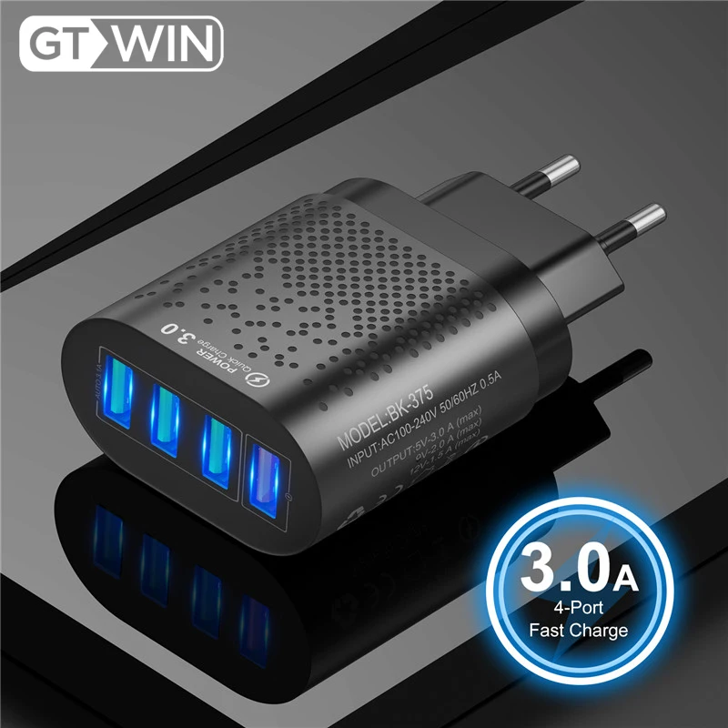 Зарядное устройство GTWIN с 4 USB-портами, 48 Вт