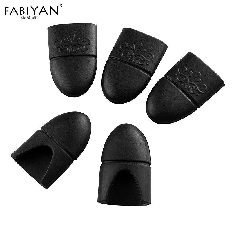 Silicone Black 5 шт ногтей искусство средство для снятия УФ гель-лака обертывание силиконовые эластичные замочить колпачки резиновая очистка обезжириватель многоразовый лак инструмент маникюр - Цвет: Silicone Black