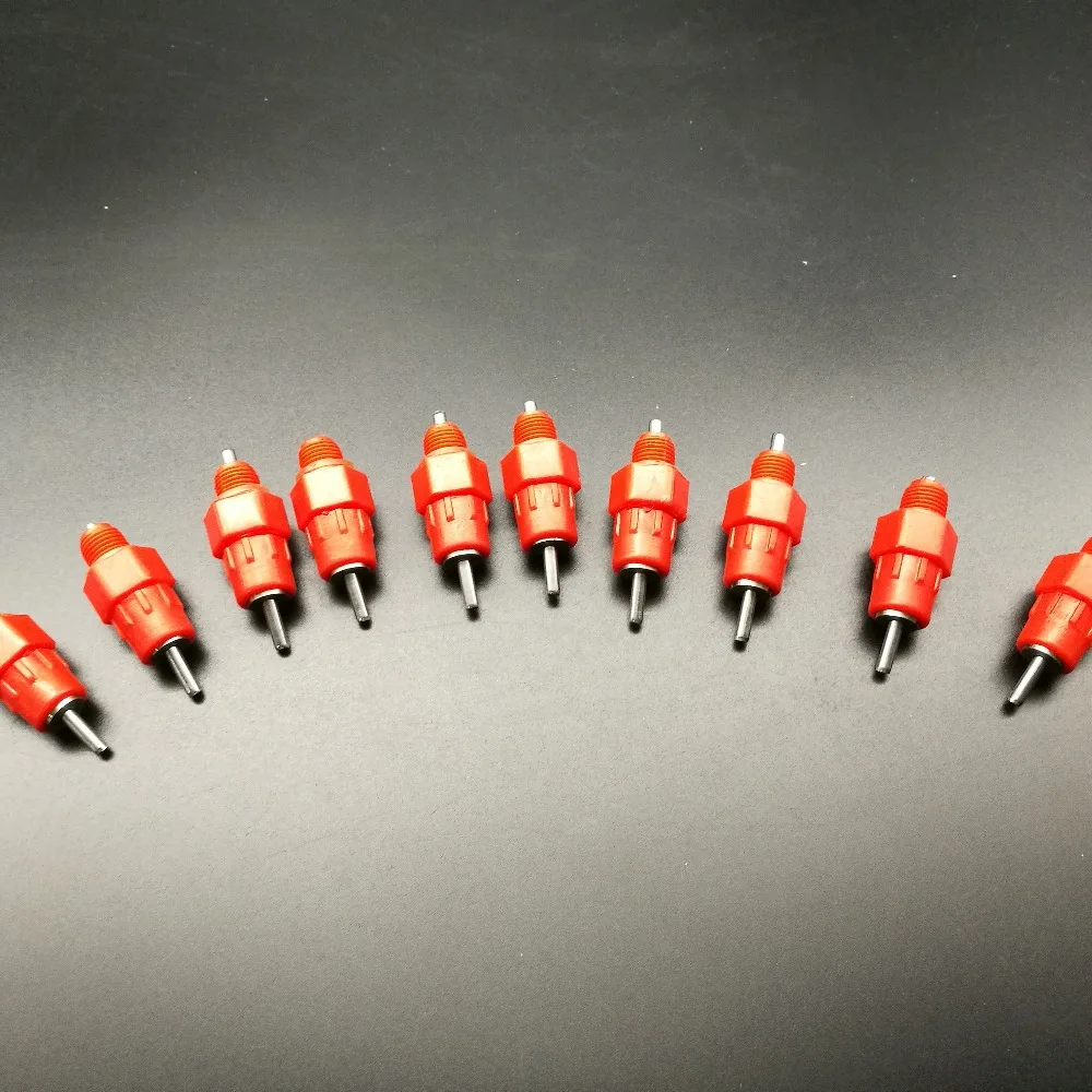 100 шт. Красные соски поилка для цыплят корма птицы птиц голубей кормление ягодиц