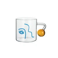 coffee mug water bottle spherical handle cup cute glass cup glass cup ins wind summer cute creative glass water cup