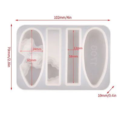 Moldes para epoxyWater Drop hechos a mano, molde de fundici&oacute;n de silicona para bricolaje, joyer&iacute;a de resina epoxi de cristal, colgante de Isla de paso de silicona-4