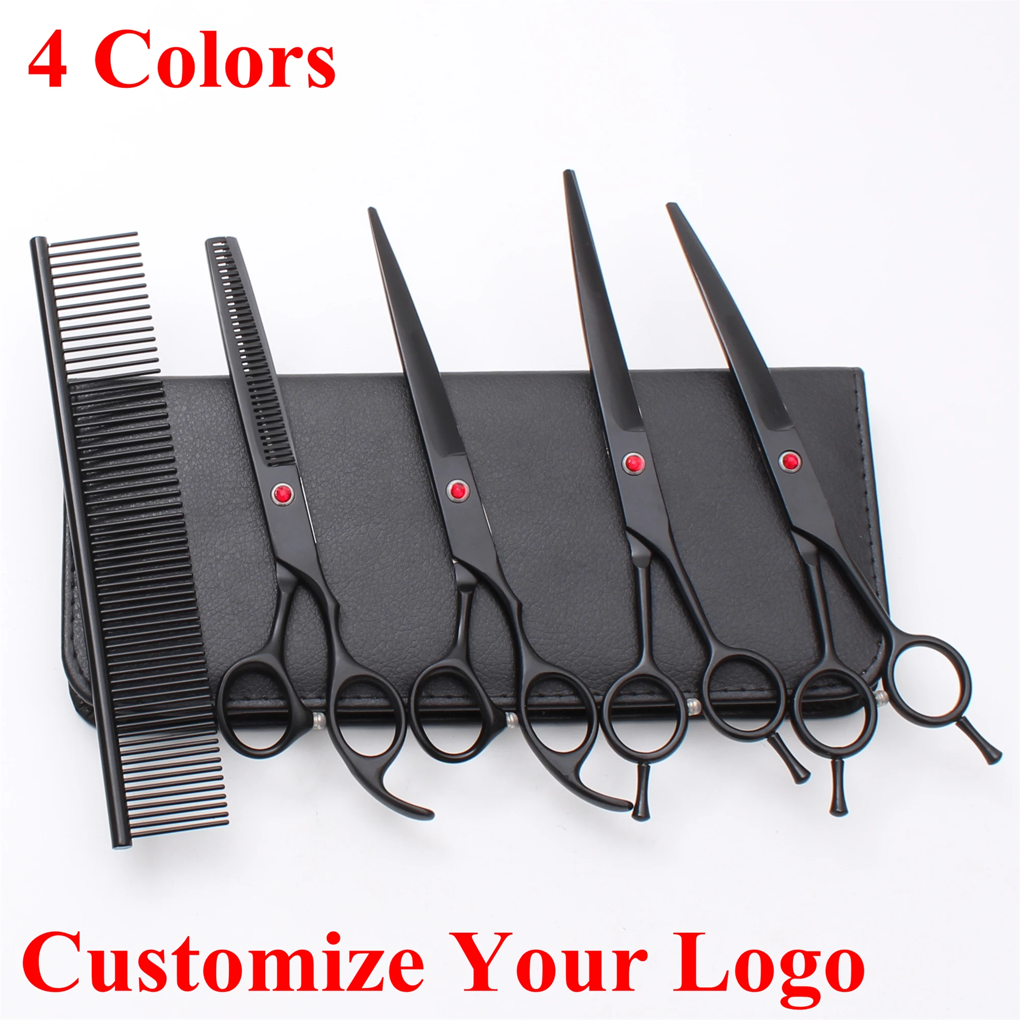 

Pet Scissors 7" Cutting Curved Pet Grooming Scissors Professional Shears Salon Barber Dogs & Cats Hair Thinning Scissors 3102#