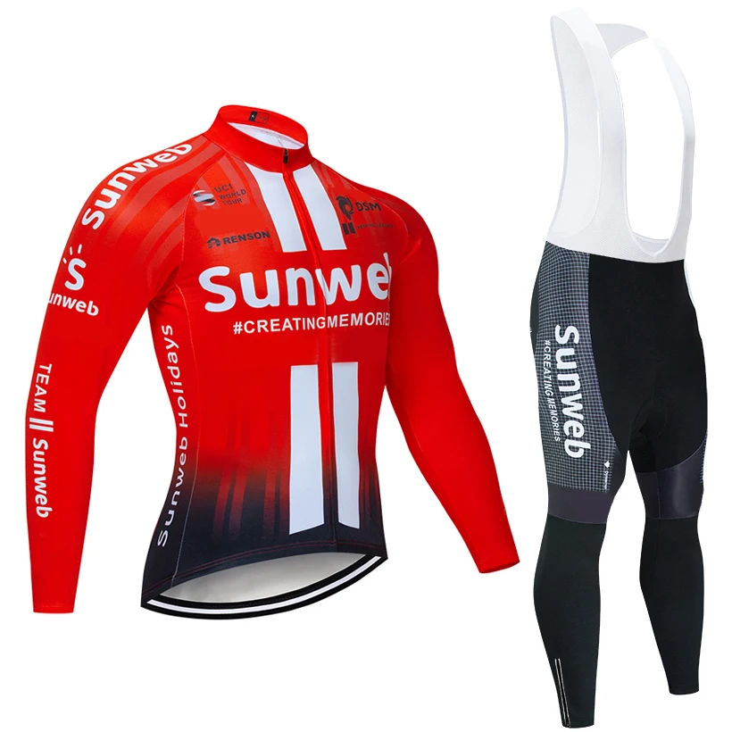 Зима команда sunweb Велоспорт Джерси 20D Pad велосипед брюки костюм Ropa Ciclismo термальная флисовая велосипедная Одежда Майо брюки одежда