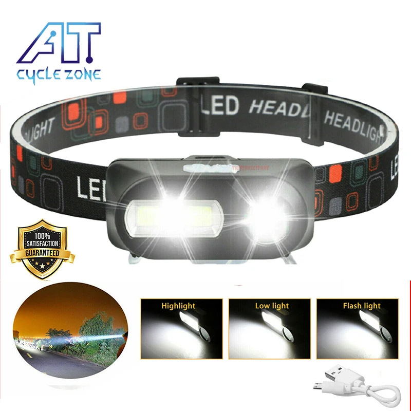 

USB Rechargeable LED 18650 Headlamp Headlight Head Lamp Torch Flashlight Waterproof Flashlight Camping Fishing Hiking Head Light