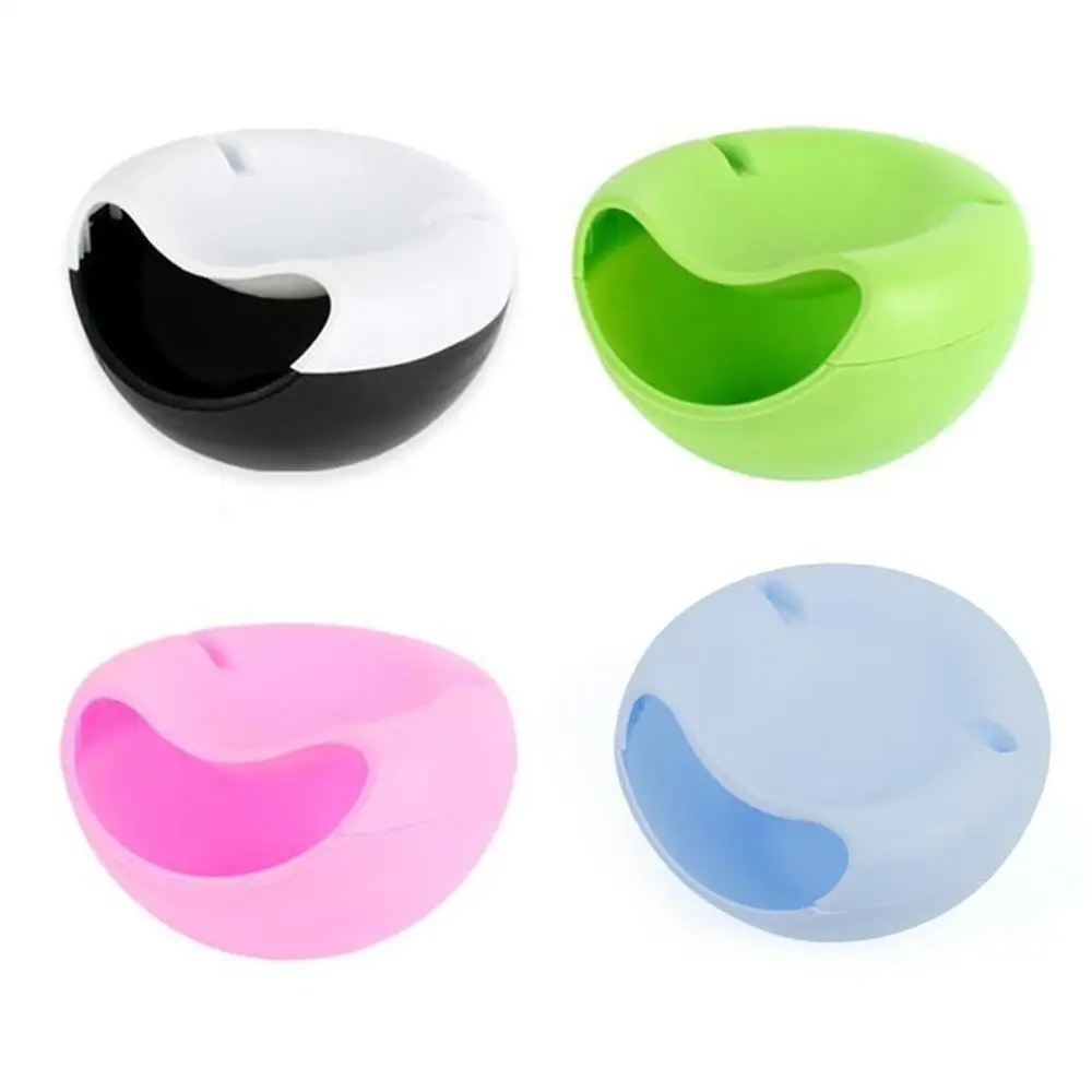 

Household Colors Lazy Snack Bowl Plastic Double-Layer Phone And Fruit Mobile Bowl Chase Storage Artifact Bracket Snack Box F3C2
