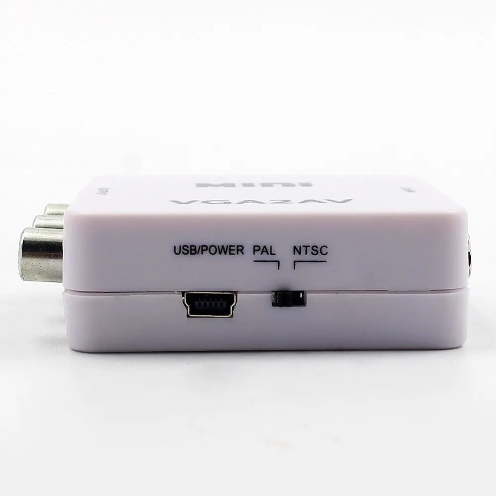 Преобразователь 1080P Mini VGA RCA AV с 3 5 мм аудио VGA2AV / CVBS + преобразователь Аудио в ПК