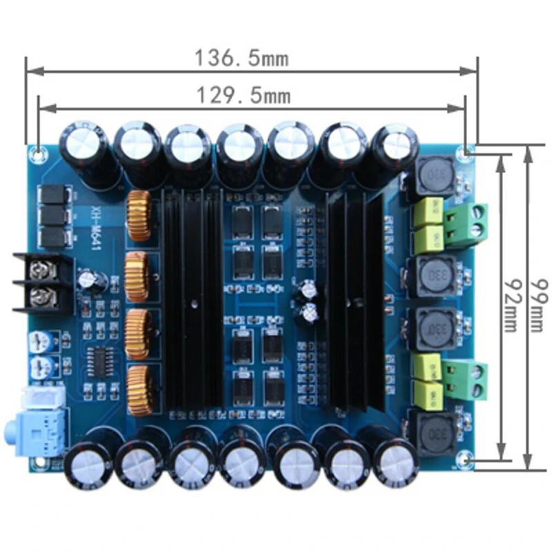 XH-M641 TPA3116D2 DC12V 24 в 150 Вт X 2 аудио цифровой высокой мощности канала Автомобильный