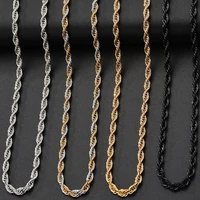 twist hip hop stainless steel long chain necklace men jewelry wholesalebrand hippie gold color male necklace chain jewelry gift