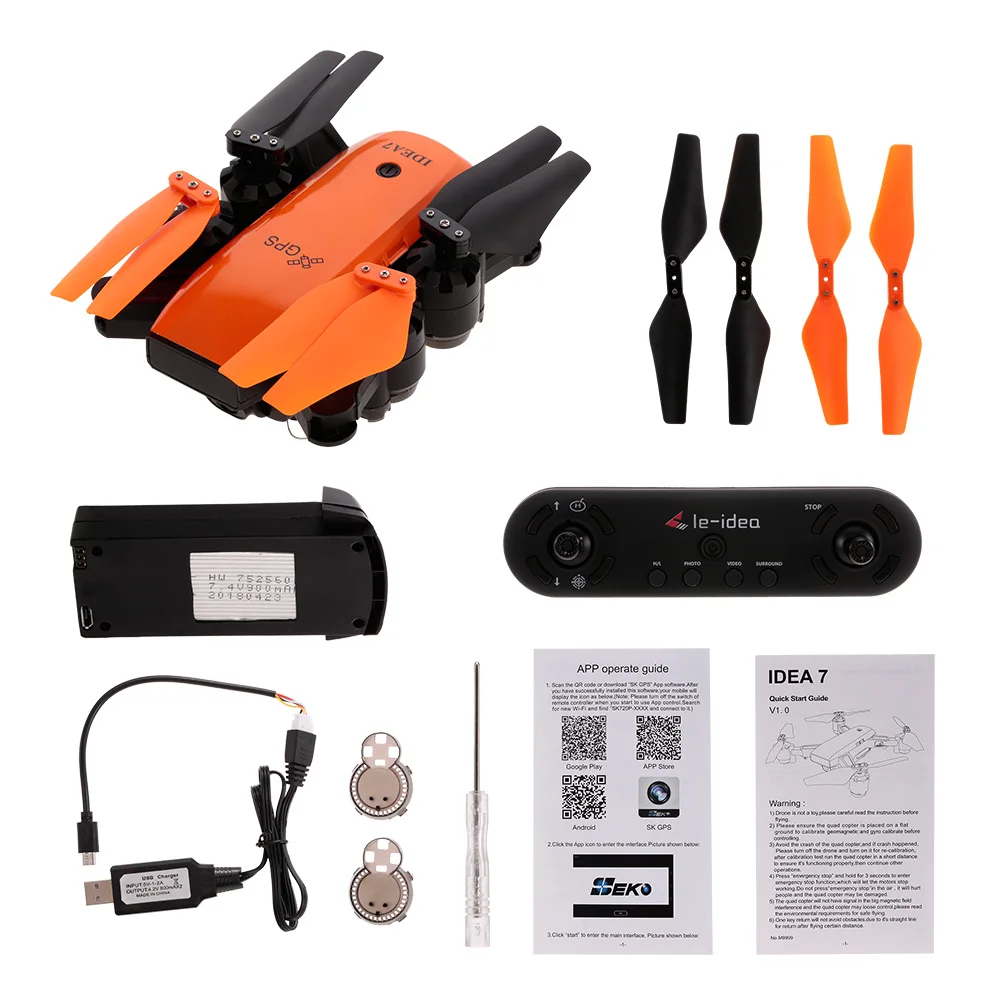 Профессиональный IDEA7 FPV GPS Дрон с 720P Wifi широкоугольная камера высота удержания