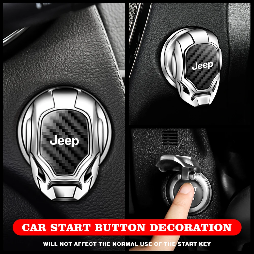 

For JEEP Wrangler CJ XJ JK Cherokee Patriot Car Engine Ignition Start Button Switch Protective Cover Auto Interior Accessories