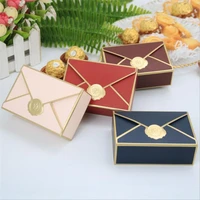 new simple creative bronzing gift box packaging envelope shape wedding candy bag birthday party cosmetic chocolate packaging box