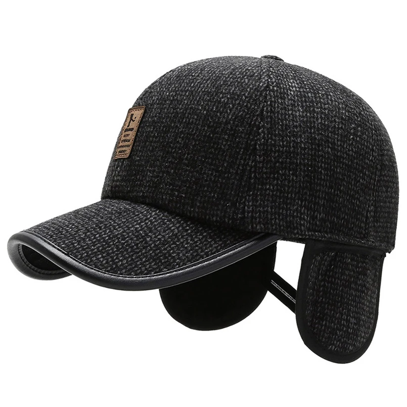 Новая зимняя Кепка Мужская бейсболка мужская повседневная шапка в клетку для