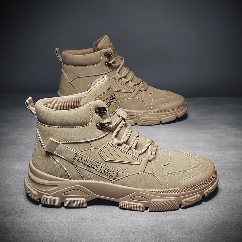 

CYYTL New Casual Shoes Daily Sports Desert Boots Winter Work Men's Safety Leather Tooling Outdoor Hiking Ankle Hommes Bottes