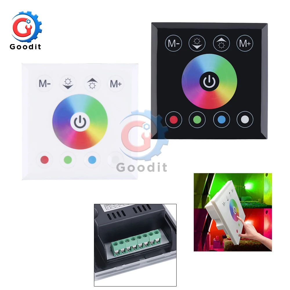 12 В постоянного тока 4A * 4CH черная панель из закаленного стекла цифровой сенсорный