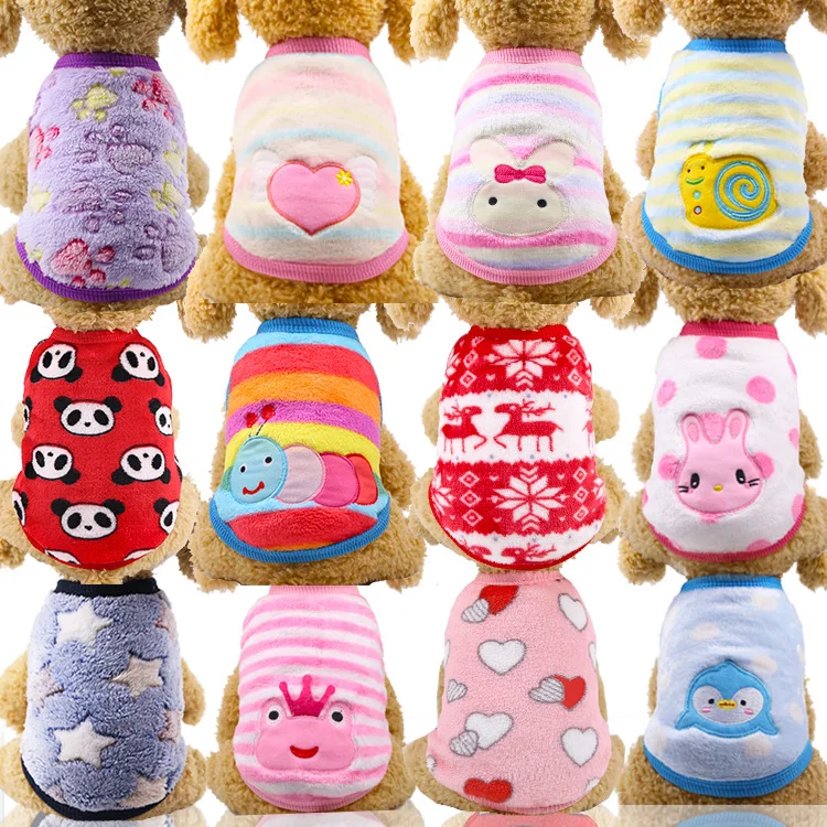 

Cartoon Flannel Pet Clothes for Small Dog Clothes Pet Cats Dogs Clothing Costume Chihuahua Teddy Sweatshirt Winter Warm Pets Clo