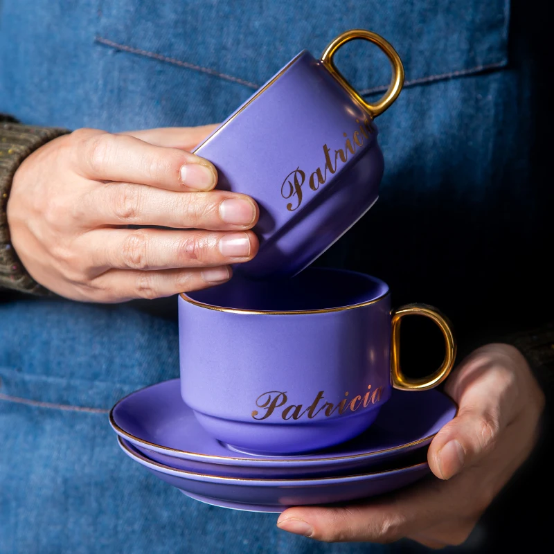 Европейская элегантная кофейные чашки блюдца наборы дома Керамика английский