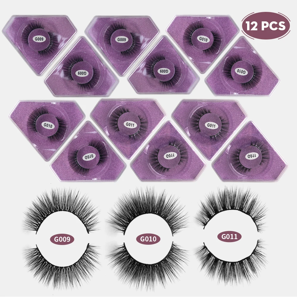 

12Pairs Wholesale Eyelashes 3d Mink Lashes Natural Beauty Eyelashes False Eyelashes Makeup False Eye Lashes Pack In Bulk Diamond