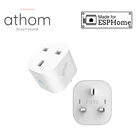 Интеллектуальная штепсельная вилка ATHOM ESPhome с предварительной вспышкой, работает с домашними стандартами Великобритании 16 А