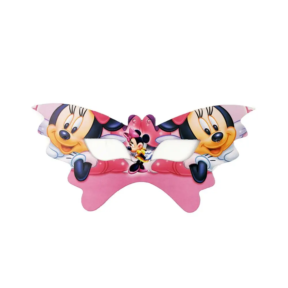 6pcs mask Вечерние скатерти с Минни Маус, чашка с флагом, украшение для дня рождения, Детские вечерние принадлежности - Цвет: 6pcs mask