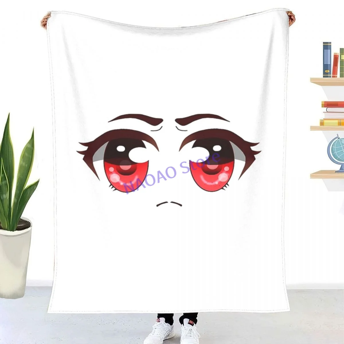 

Angry Anime Girl Face Throw Blanket Sheets on the bed Blankets on the sofa Decorative lattice bedspreads Happy nap for children