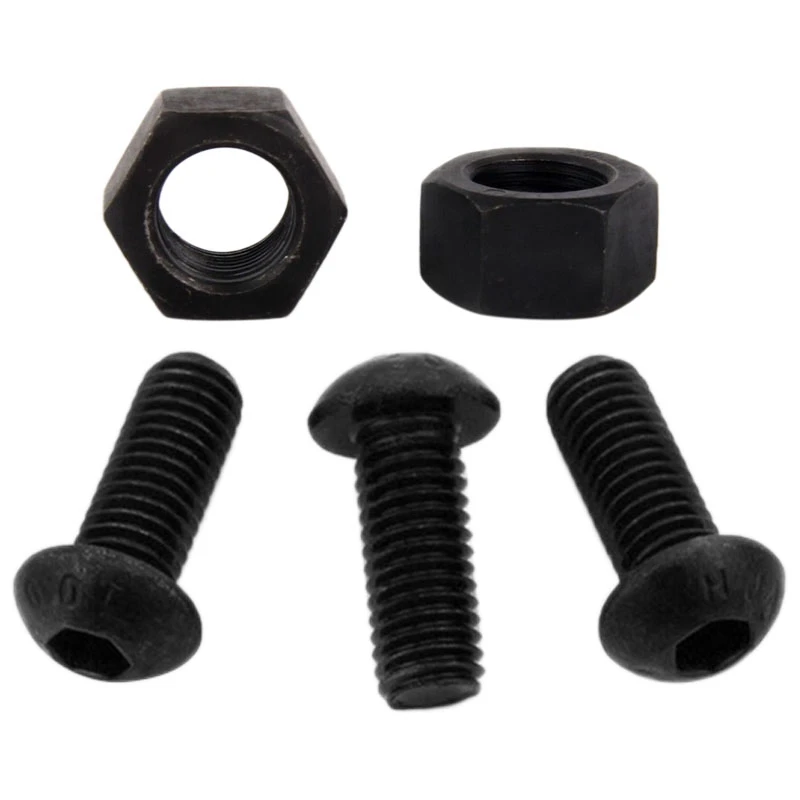 50 шт. M6 углеродистая сталь класс 8 Шестигранная гайка черный и m6x12 мм кнопочная