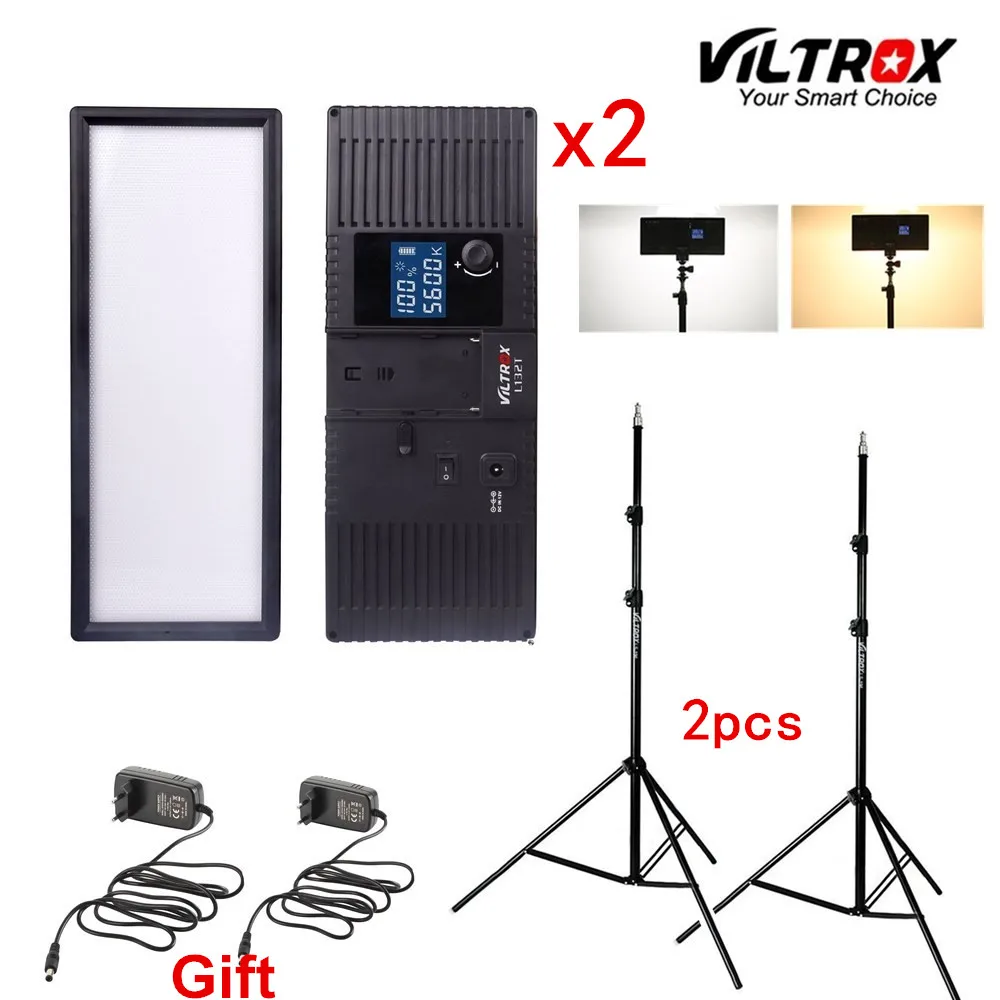 Купить Viltrox L132T Bi-Цвет затемнения светодиодный видео светильник X2 + 2x светильник подставка + 2x адаптер переменного тока для DSLR Камера студия светоди... Продажа Viltrox L132T Bi-Цвет затемнения светодиодный видео светильник X2 + 2x светильник подставка + 2x адаптер переменного тока для DSLR Камера студия светоди...