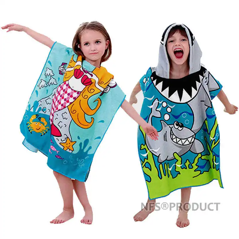 Детское банное полотенце пончо одеяло из микрофибры детское с капюшоном банный