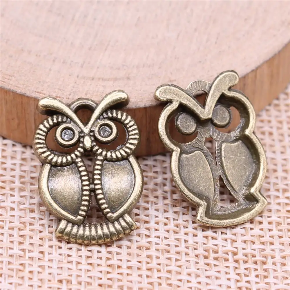 

Owl Charms For Jewelry Making Findings Handmade DIY Craft 10pcs Antique Bronze Color 22x15mm