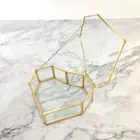 Бокс для свадебных обручальных колец, бокс для хранения, стеклянная фотобокс, зеленая стеклянная коробка для обручального кольца, бокс для кольца с суккулентами, свадебное стекло