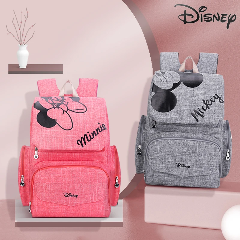 

Disney Mickey Mouse Diaper Bag Large Capacity Waterproof Maternity Backpack For Baby Mother Care Baby Chew Hook Wet Bag Free