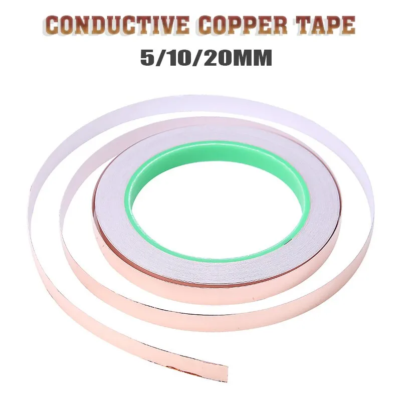 

20m Adhesive Conductive Copper Slug Roll Tape Repellent Guitar Pickup EMI Shield For Welding Copper Slug Tape