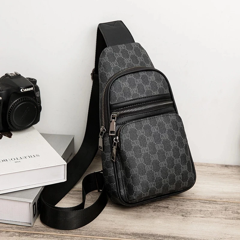 

Plaid Mens Cross Body Bag PU Sling Bag for Men Lattice Leather Messenger Bag Mens Business Luxury Crossbody Bags for Men ZM1055