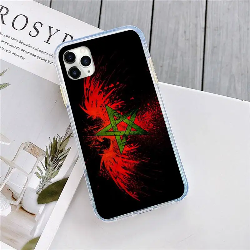 

Morocco Flag Coat Of Arms pattern Phone Case for iPhone 11 12 pro XS MAX 8 7 6 6S Plus X 5S SE 2020 XR mini luxury shell funda