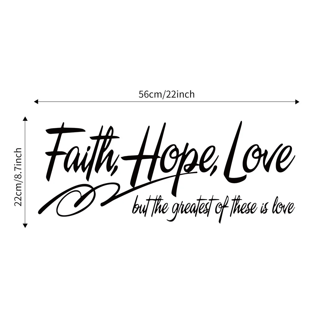 

faith hope love,Faith in love English sticker AF3038 with transfer film English wall sticker