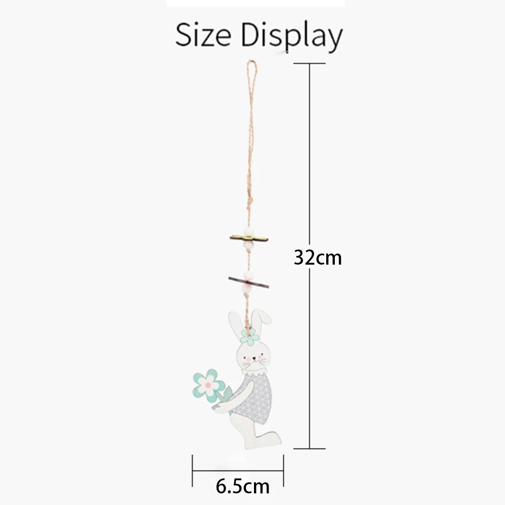 

3pcs/set Wooden Easter Bunny Pendant Hanging Tags Happy Easter Bunny Rabbit Egg Springtime Crafts Easter Gift Decoration