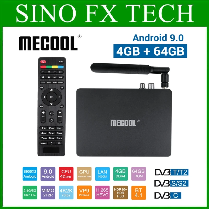 MECOOL K7 DVB S2 T2 C Android 9 0 ТВ коробка 4 ГБ 64 Amlogic S905X2 2 4G/5G Wi Fi MI Media Player|iks|iks sksiks android |