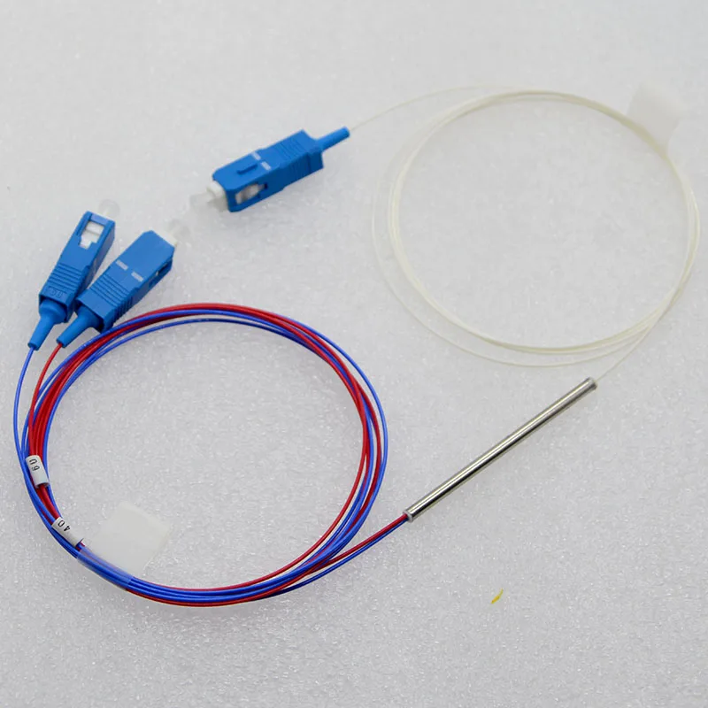 20pcs New 0.9mm Single Mode Mini Optic Fiber Splitter 1x2 SC/UPC 40:60 Fiber Optic Splitter Special Wholesale Free Shipping
