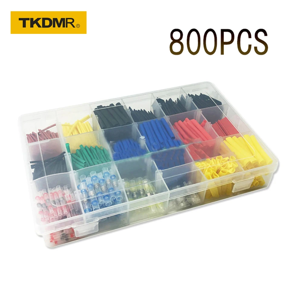 

800 шт. припоя герметичный разъем для провода и припоя утепленная водонепроницаемый стыковочный терминал кольца припоя машина для термоусад...