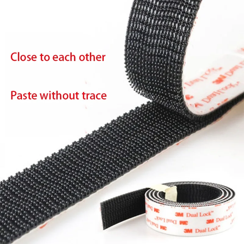 

Dual Lock SJ3550 (25.4mm width) Black VHB adhesive tape Reclosable Mushroom Fastener Tape, Type 250 Magic Tape