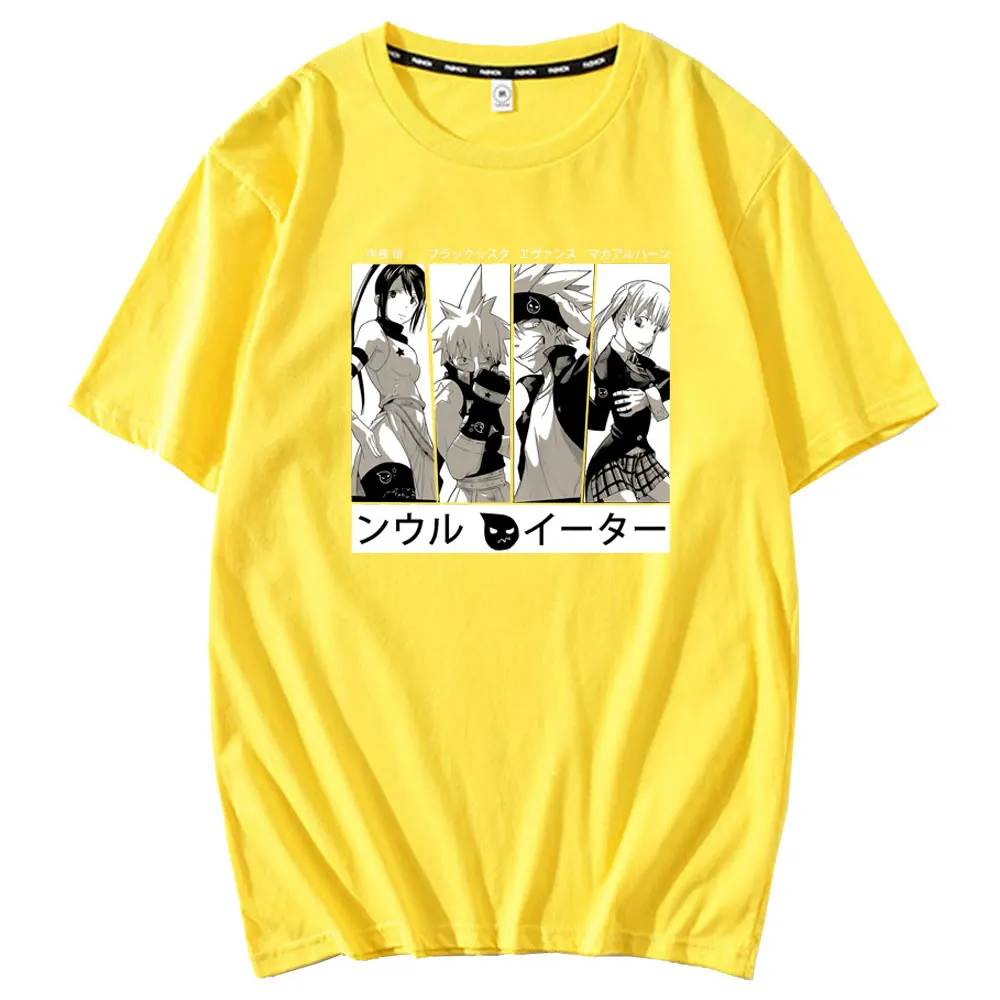 

Stylish Soul Eater T-shirt for Men Short Sleeve Manga Tee Shinigami Death The Kid T Shirt O-neck 100% Cotton Tshirt Clothes Tops