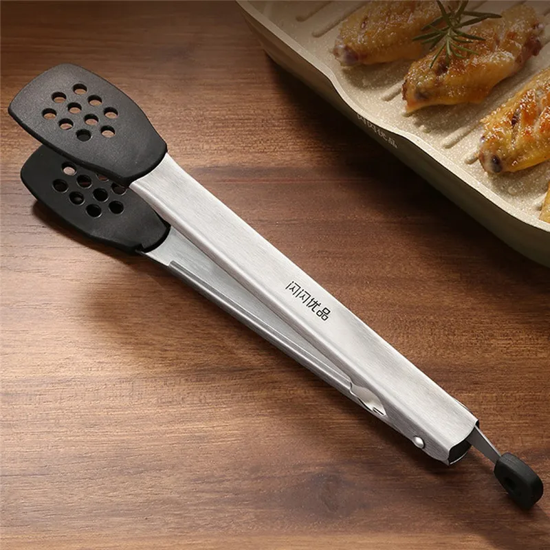 Силиконовые щипцы из нержавеющей стали кухонные для приготовления пищи стейк