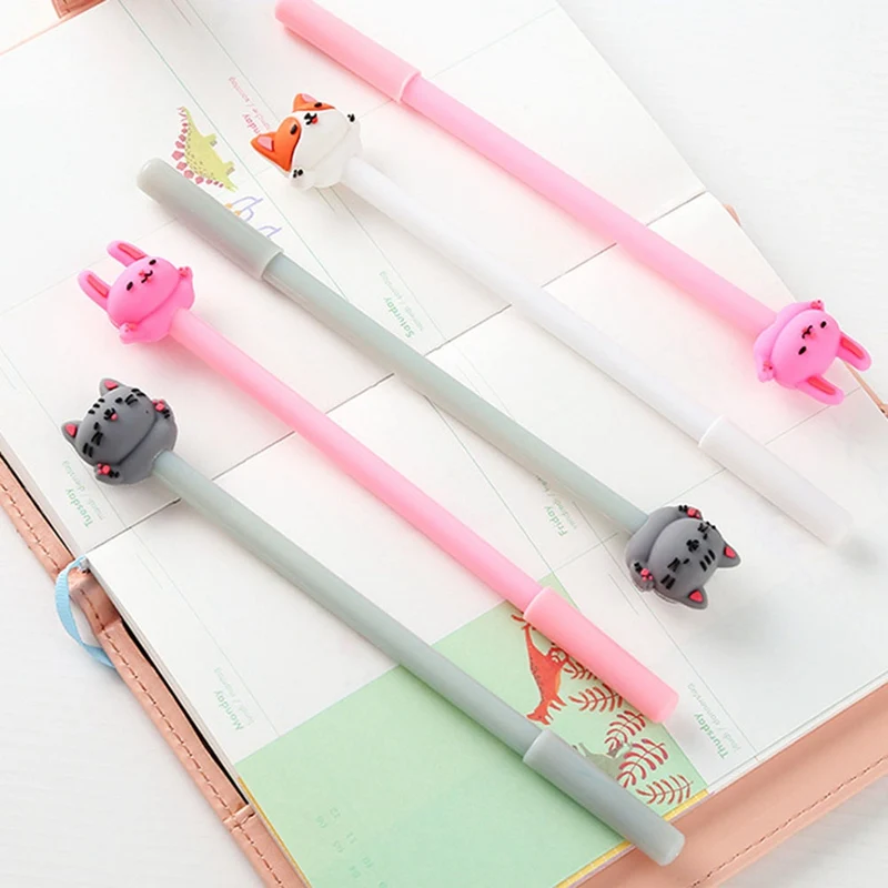 Женская необычная гелевая ручка с мультяшным котом 0 5 мм милые школьные